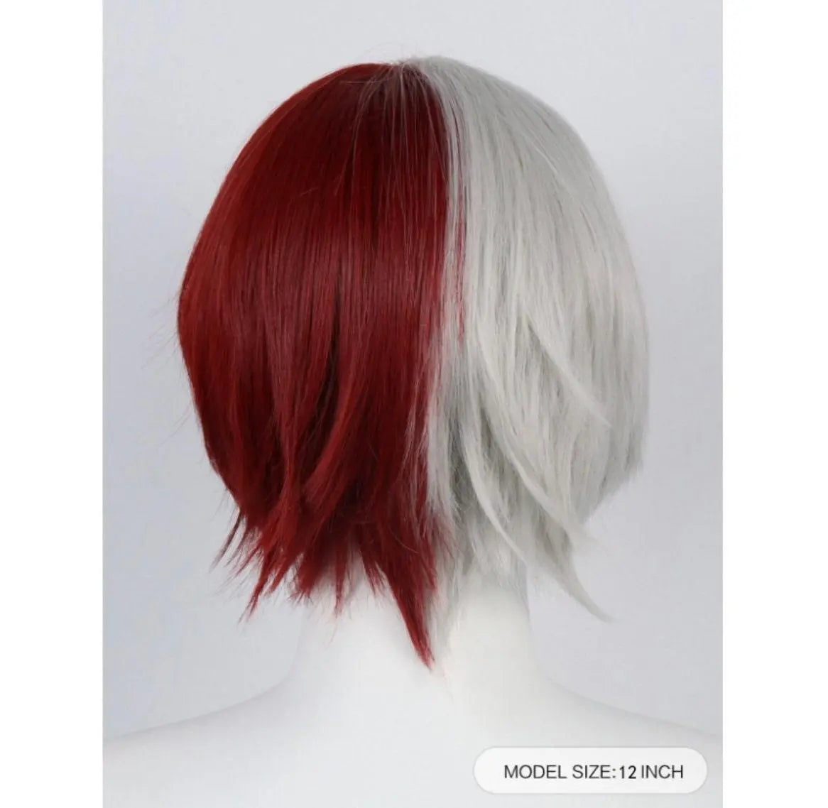 Two Color Short Wig/ Todoroki Cosplay/Synthetic Wig/ Straight Wig with Bangs - Labelle Boutique Hair