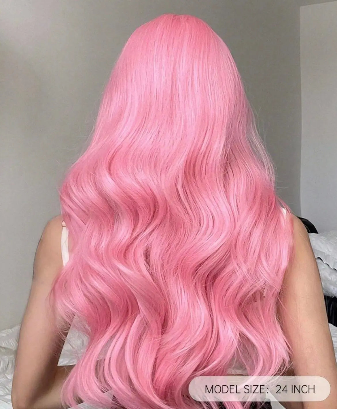Pink Long Curly Synthetic Wig With Bangs Hair Wig for Daily Party Halloween Cosplay Wigs - Labelle Boutique Hair