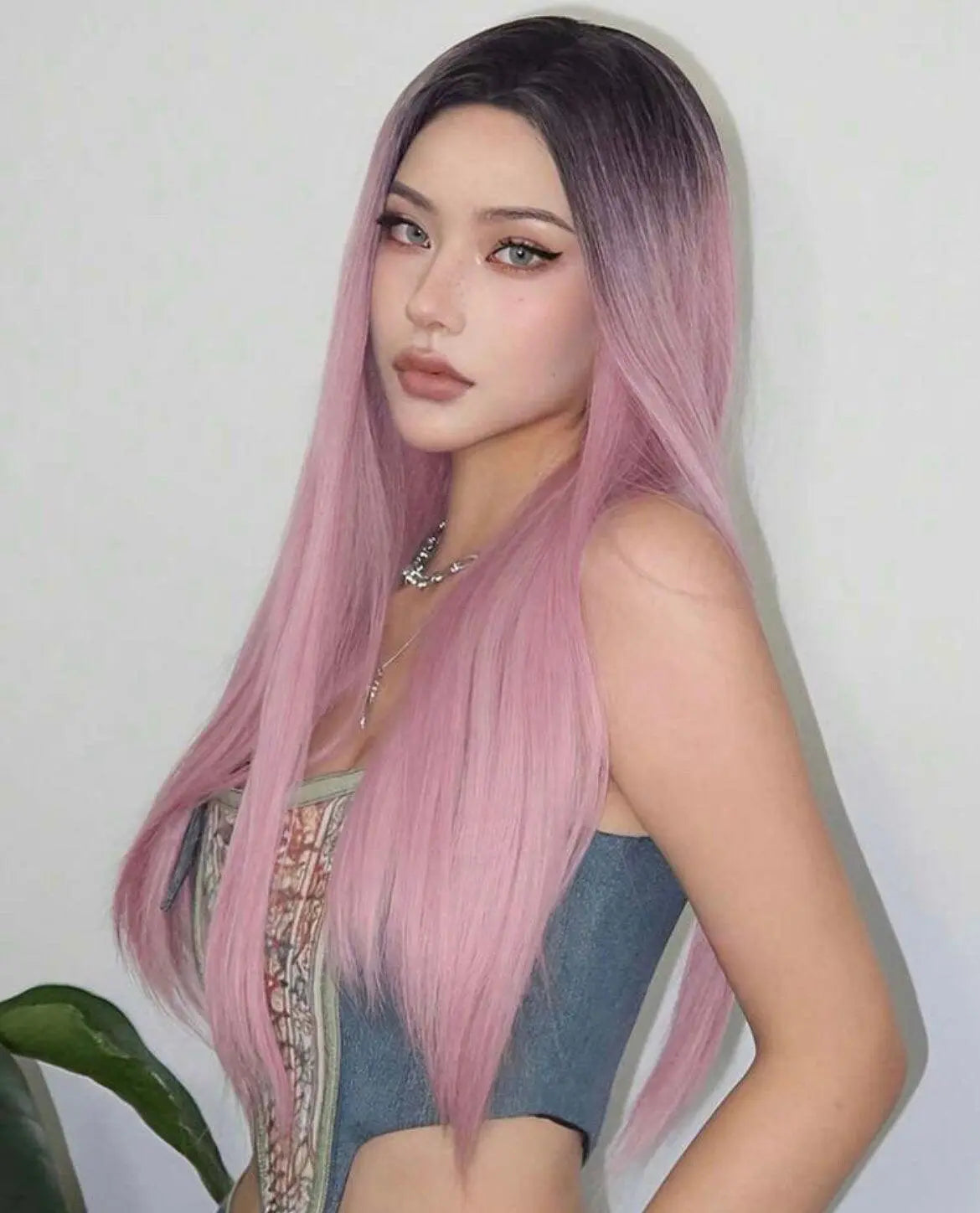 Pink Long Straight Synthetic Wig Natural Looking Daily Use Cosplay - Labelle Boutique Hair wigs Pink Long Straight Synthetic Wig Natural Looking Daily Use Cosplay
