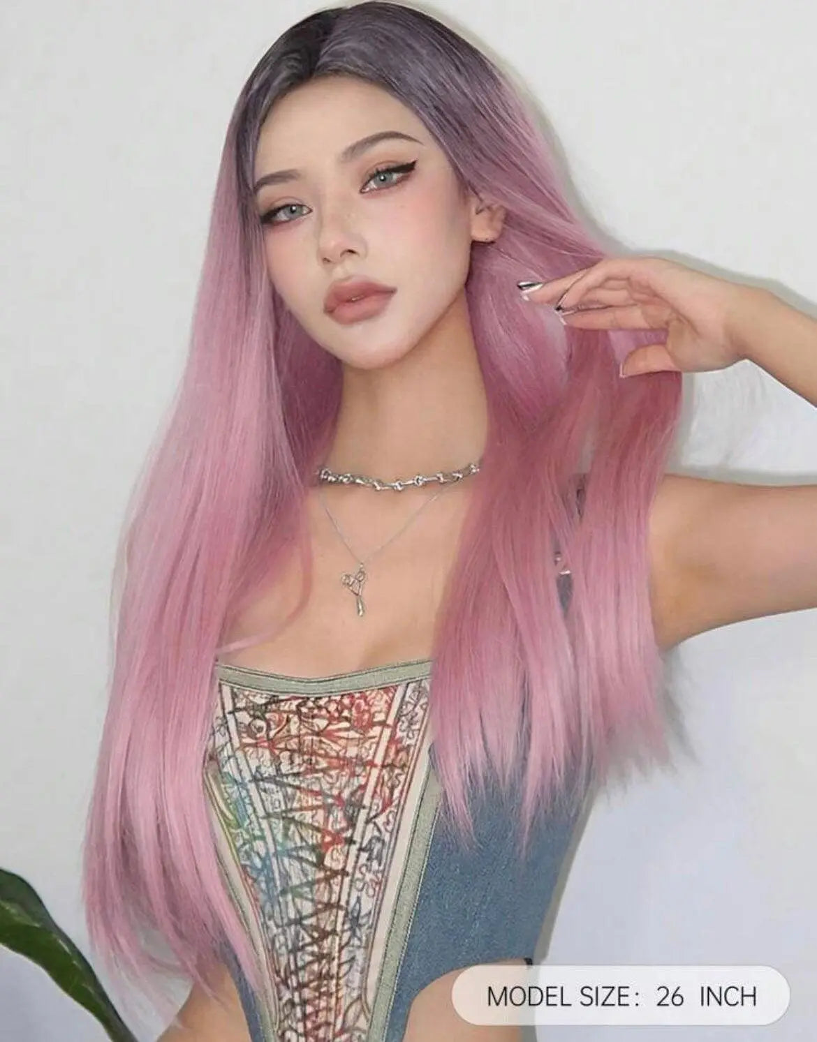 Pink Long Straight Synthetic Wig Natural Looking Daily Use Cosplay - Labelle Boutique Hair wigs Pink Long Straight Synthetic Wig Natural Looking Daily Use Cosplay