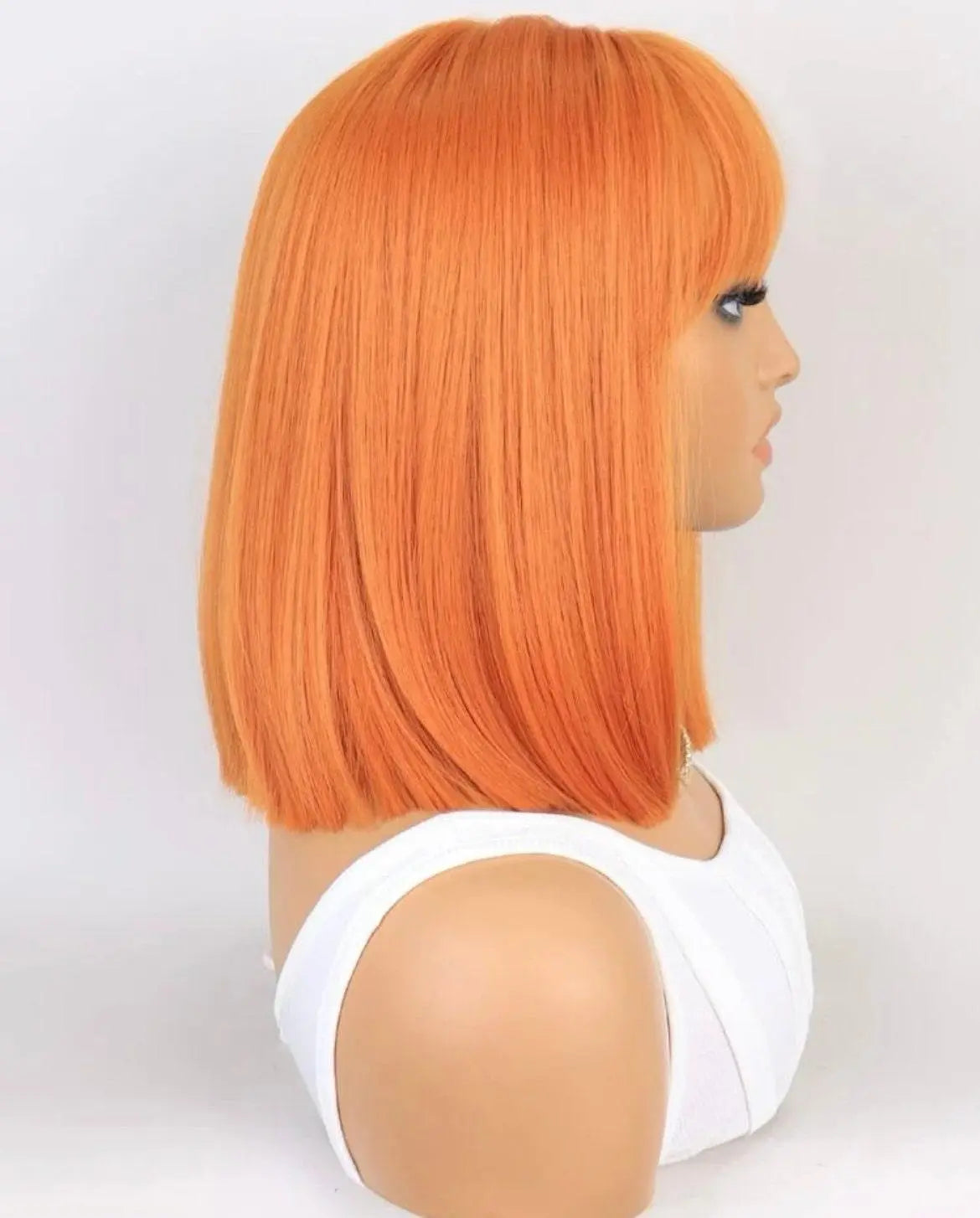 Short Straight Bob Synthetic Wig With Bangs - Labelle Boutique Hair