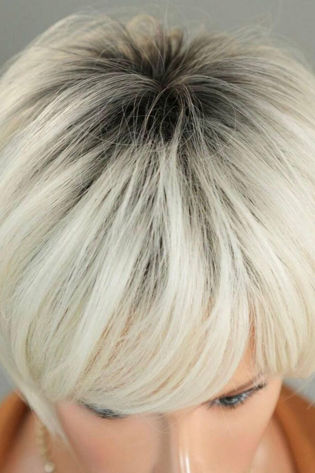 Short Platinum Blonde Pixie Cut Wig Fluffy Short Hair Wigs with Bangs - Labelle Boutique Hair Short Platinum Blonde Pixie Cut Wig Fluffy Short Hair Wigs with Bangs
