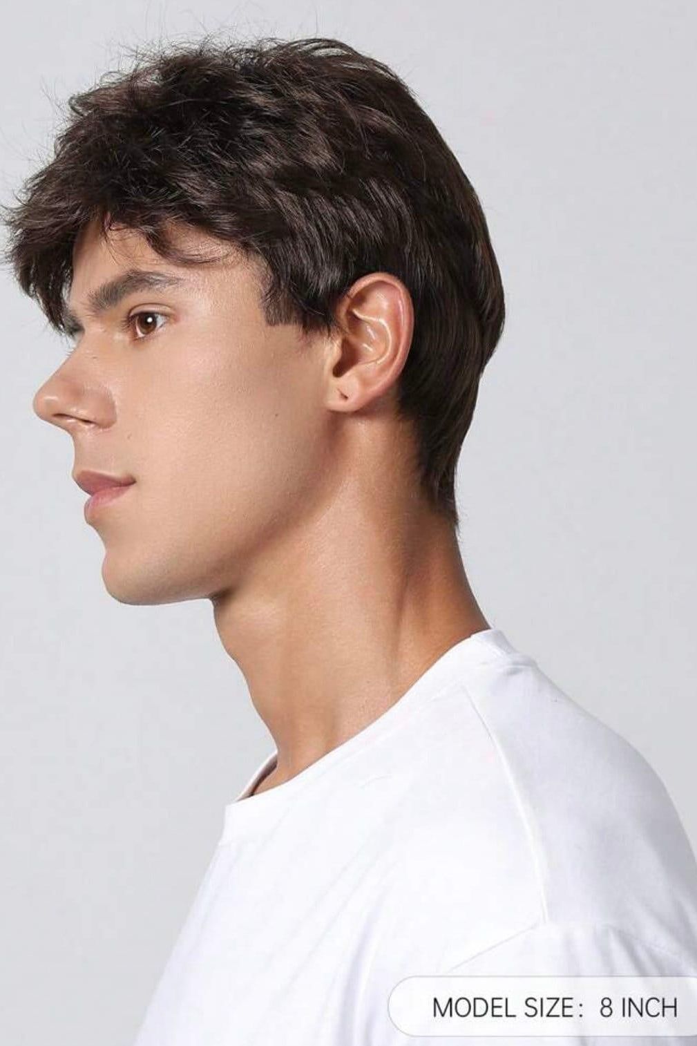 Mens Short Wigs Dark Brown Wig Synthetic Wigs Natural Hair Wigs Short Curly Mens Wig - Labelle Boutique Hair wigs Mens Short Wigs Dark Brown Wig Synthetic Wigs Natural Hair Wigs Short Curly Mens Wig