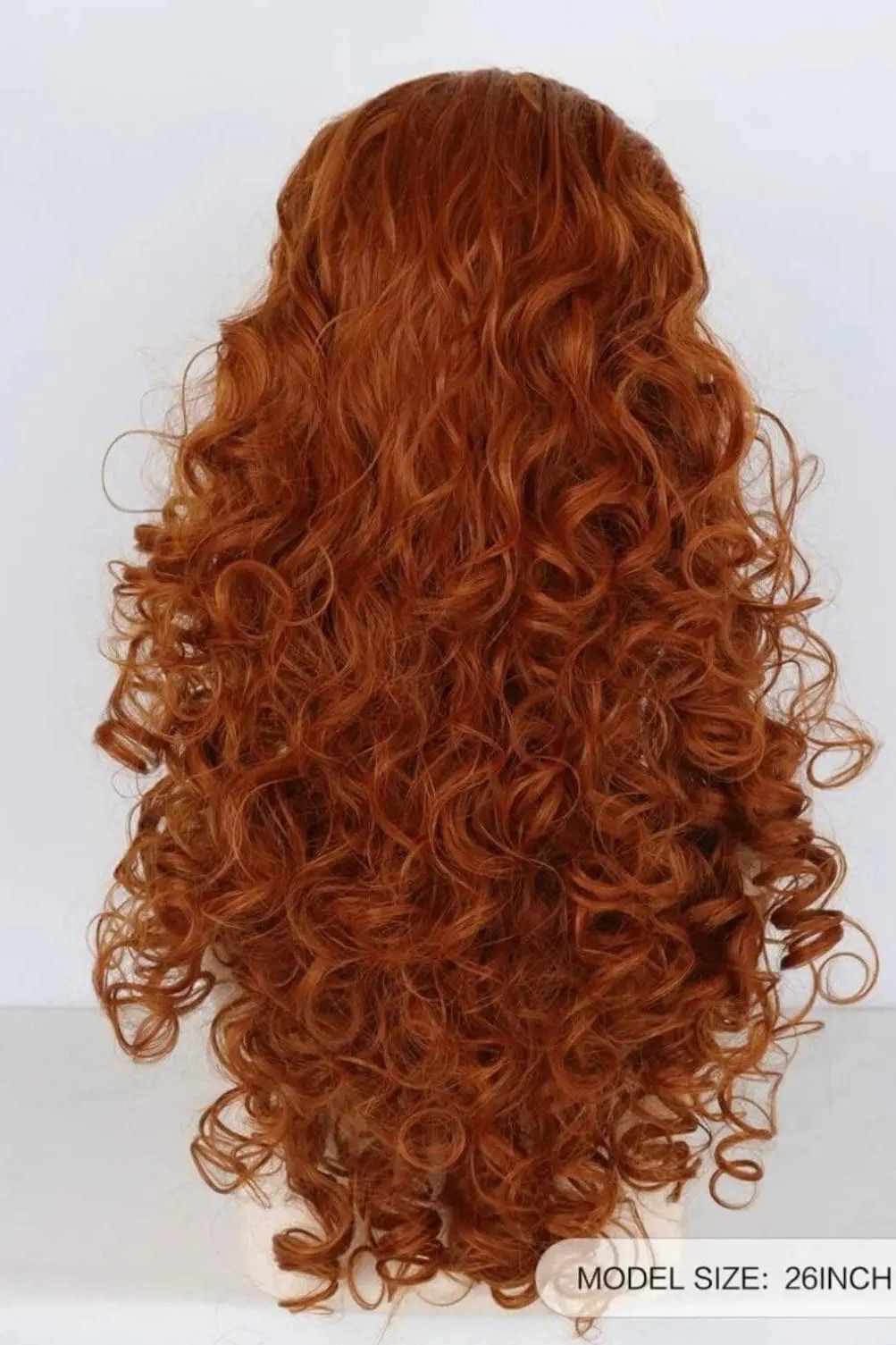 Long Curly Cosplay Synthetic Orange Wig & 1pc Wig Cap - Labelle Boutique Hair wigs Long Curly Cosplay Synthetic Orange Wig & 1pc Wig Cap