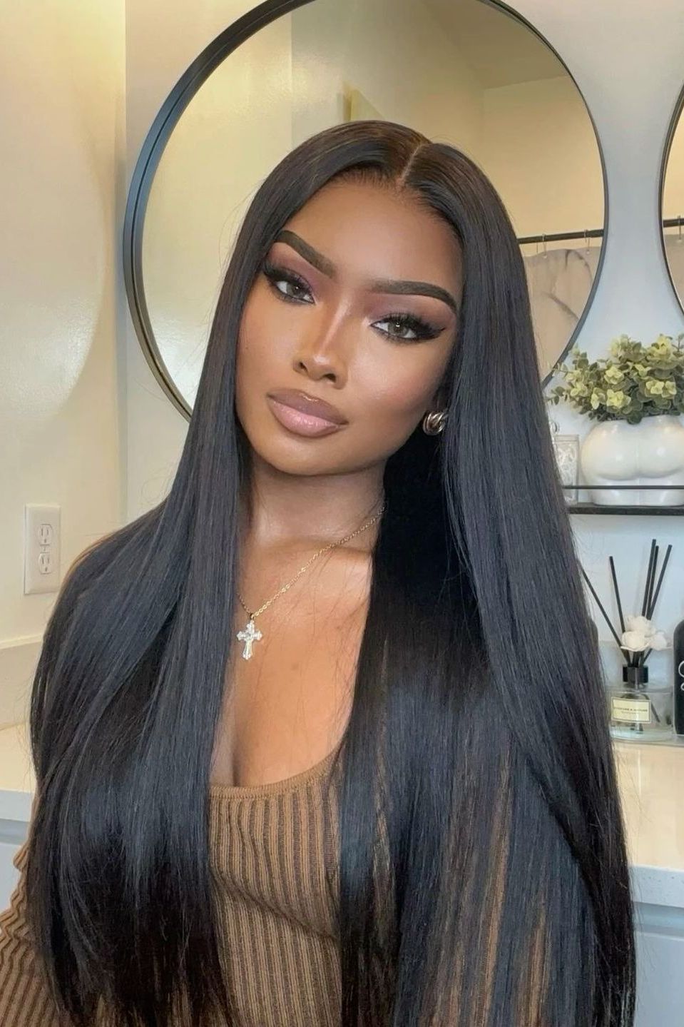 Straight Human Hair Lace Frontal Wigs Brazilian Human Wig