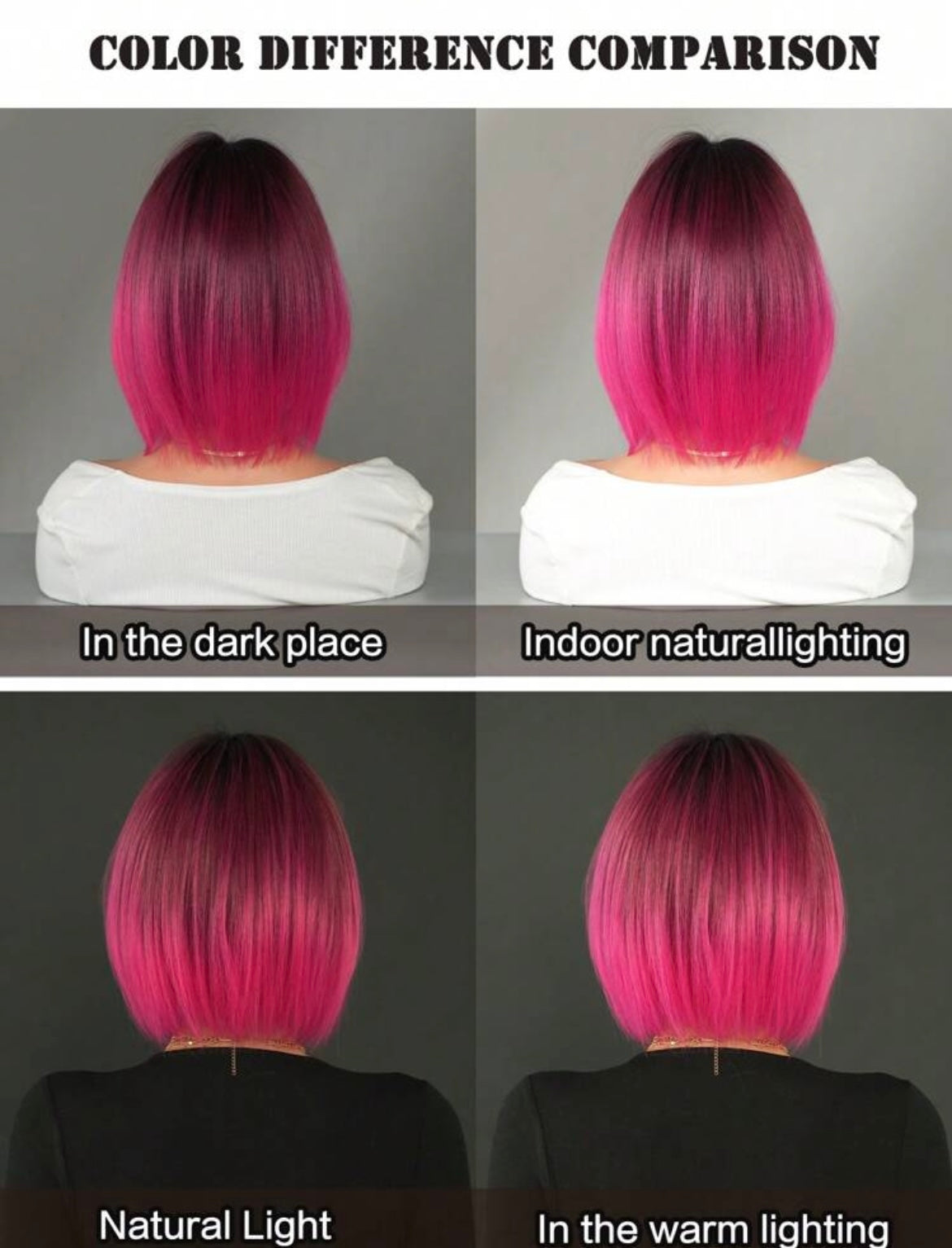 Ombre Rose Red Wig Short Straight Bob Wigs With Bangs Dark Root Synthetic Hair Wigs Colored Wig - Labelle Boutique Hair