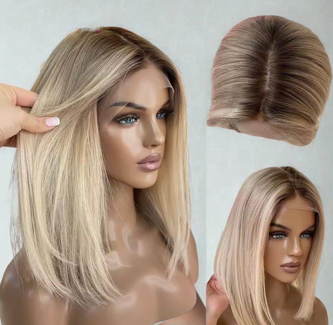 Soft Ombre Blond Straight Hair 150 density and 13×4 100%human hair wig lace front wig