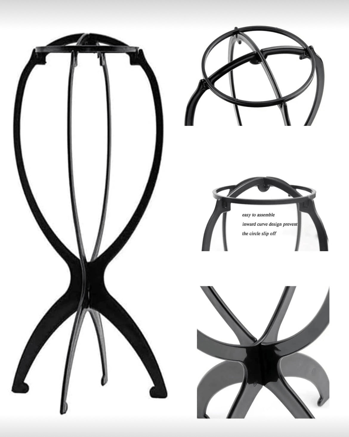 2PCS Wig Stand Portable Wig Stand Collapsible Wig Holder Wig