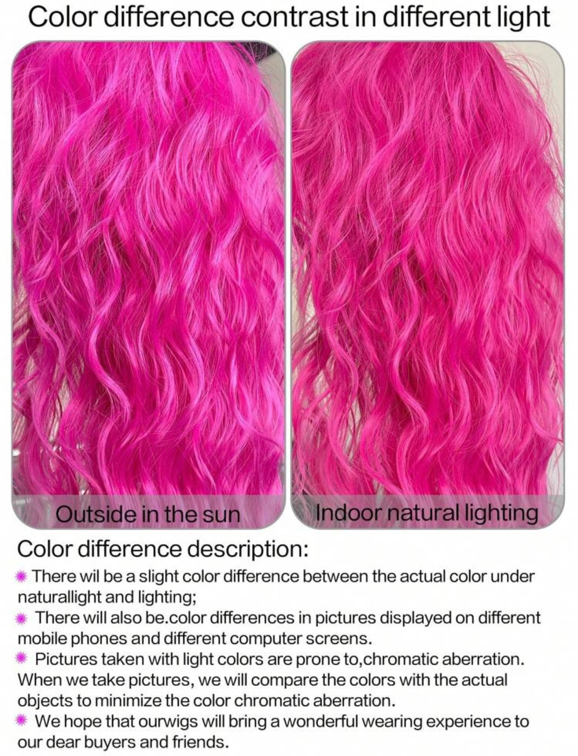 Pink Wig Natural Messy Medium Curly Hair High-Quality Synthetic Wig - Labelle Boutique Hair
