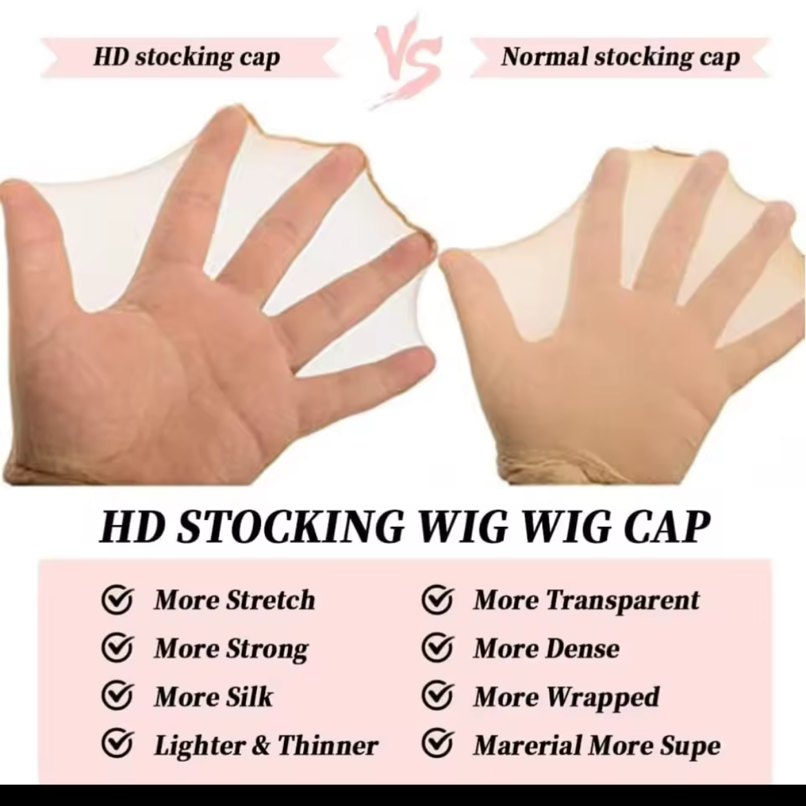 HD Wig Cap Ultra Thin Transparent Wig Cap For Lace Front Wig Stretchy Nylon Wig 10 wig Caps