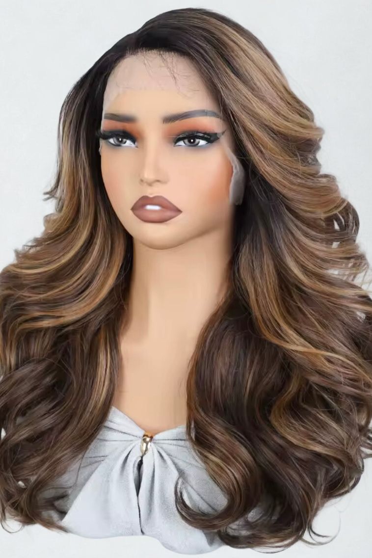 Synthetic Lace Front Wigs For Black Women Body Wave Lace Wig Ombre Chocolate Brown Blonde Wigs