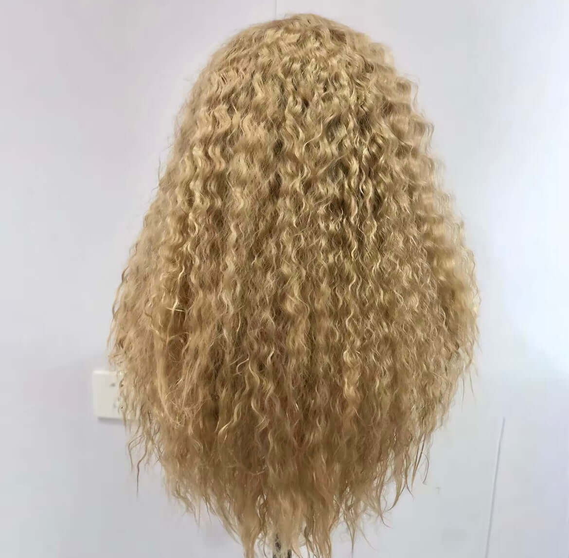 Ash Blonde Wig Long Blonde Curly Wig Synthetic Lace Front Wig Glueless Wigs Ready to Wear