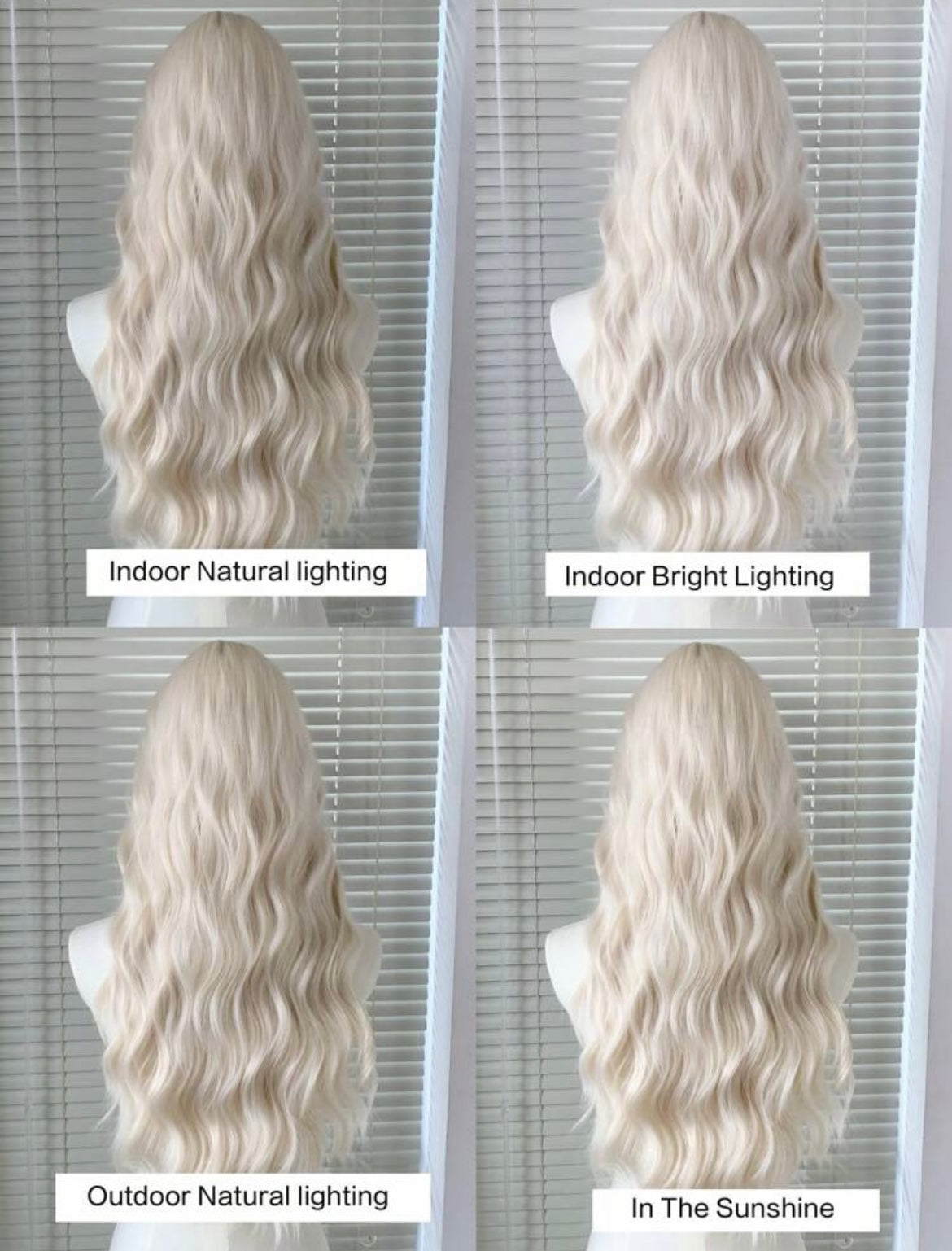 Long Blonde Wig with Natural Waves – Platinum Blonde Lace Front Wig for Women, Heat Resistant Cosplay & Fashion Hair