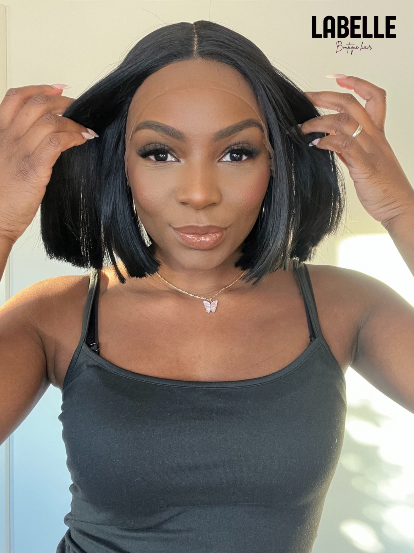 SELENE Synthetic Lace Wigs Straight Short Bob Wig