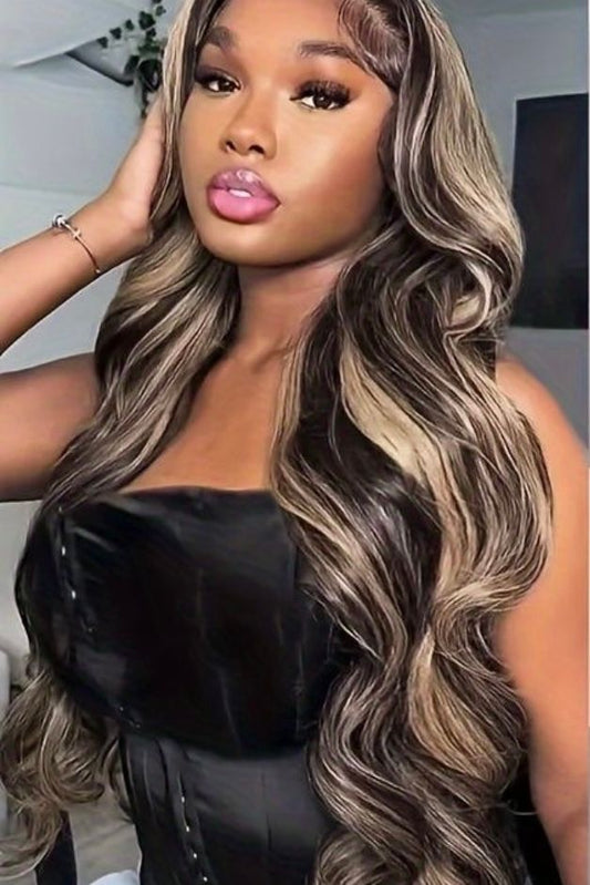 Wave Wig Human Hair Lace Frontal Wig Ombre Blonde Highlight Brazilian Hair Front Wigs