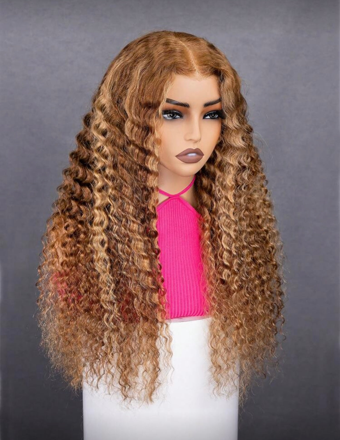 Honey Blonde Deep Wave Human Hair Wig – Lace Front & Glueless