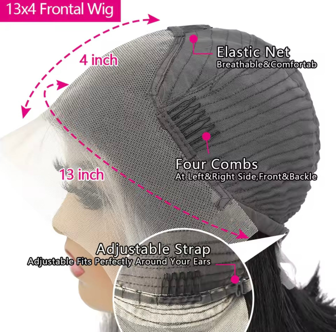 Straight Human Hair Lace Frontal Wigs Brazilian Human Wig