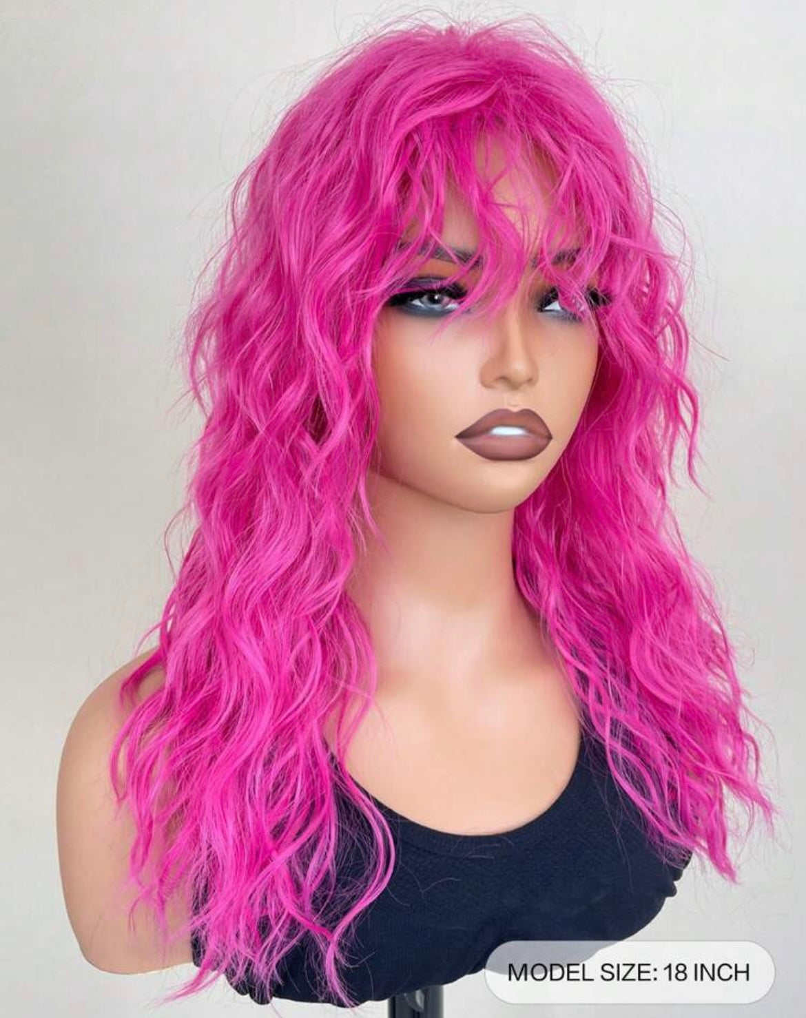 Pink Wig Natural Messy Medium Curly Hair High-Quality Synthetic Wig - Labelle Boutique Hair
