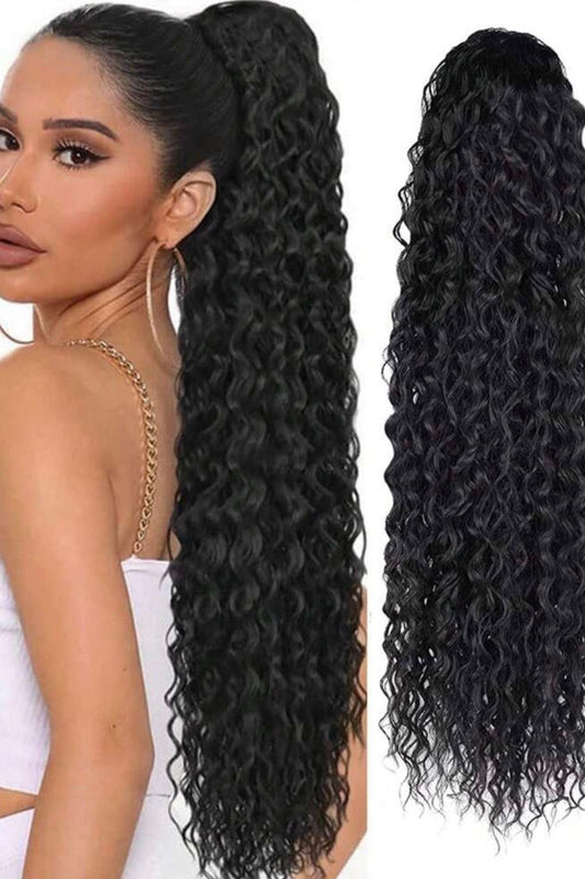 Long curly Ponytail with extended heat-resistant Synthetic 24 inches - Labelle Boutique Hair