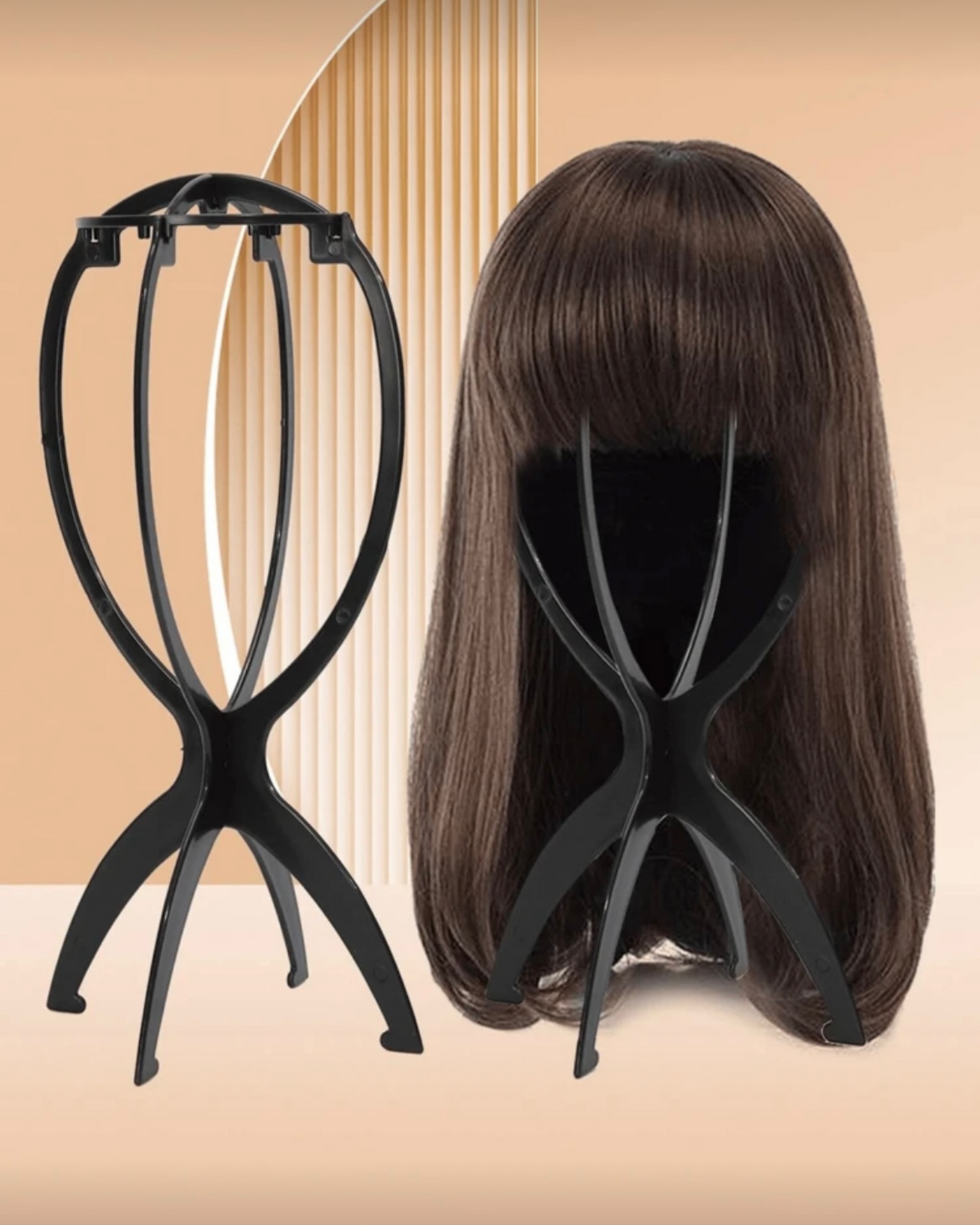 2PCS Wig Stand Portable Wig Stand Collapsible Wig Holder Wig