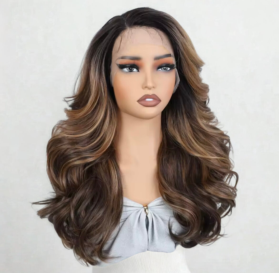 Synthetic Lace Front Wigs For Black Women Body Wave Lace Wig Ombre Chocolate Brown Blonde Wigs