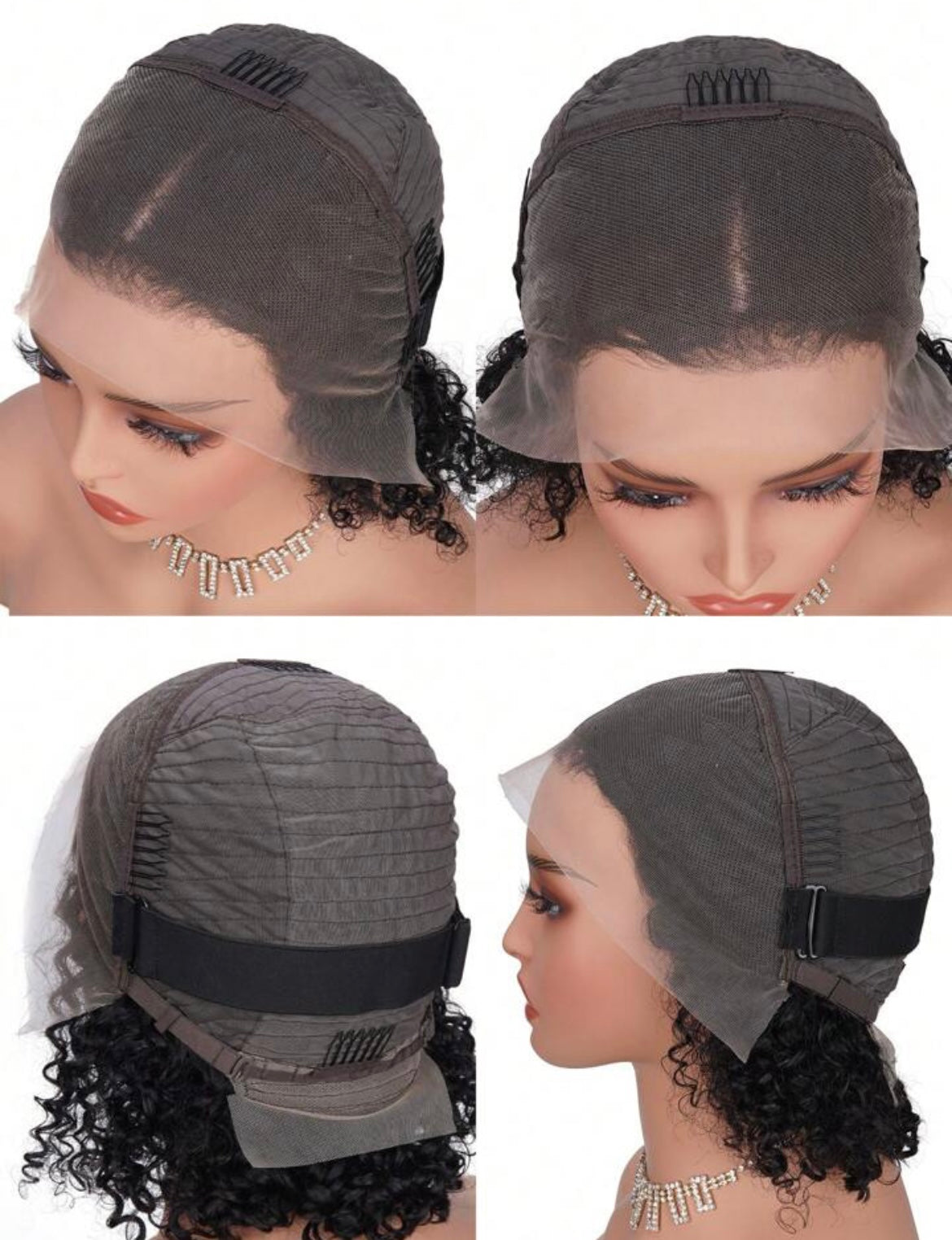 Full Lace Bob Curl Short Natural Curls with Deep Side Part