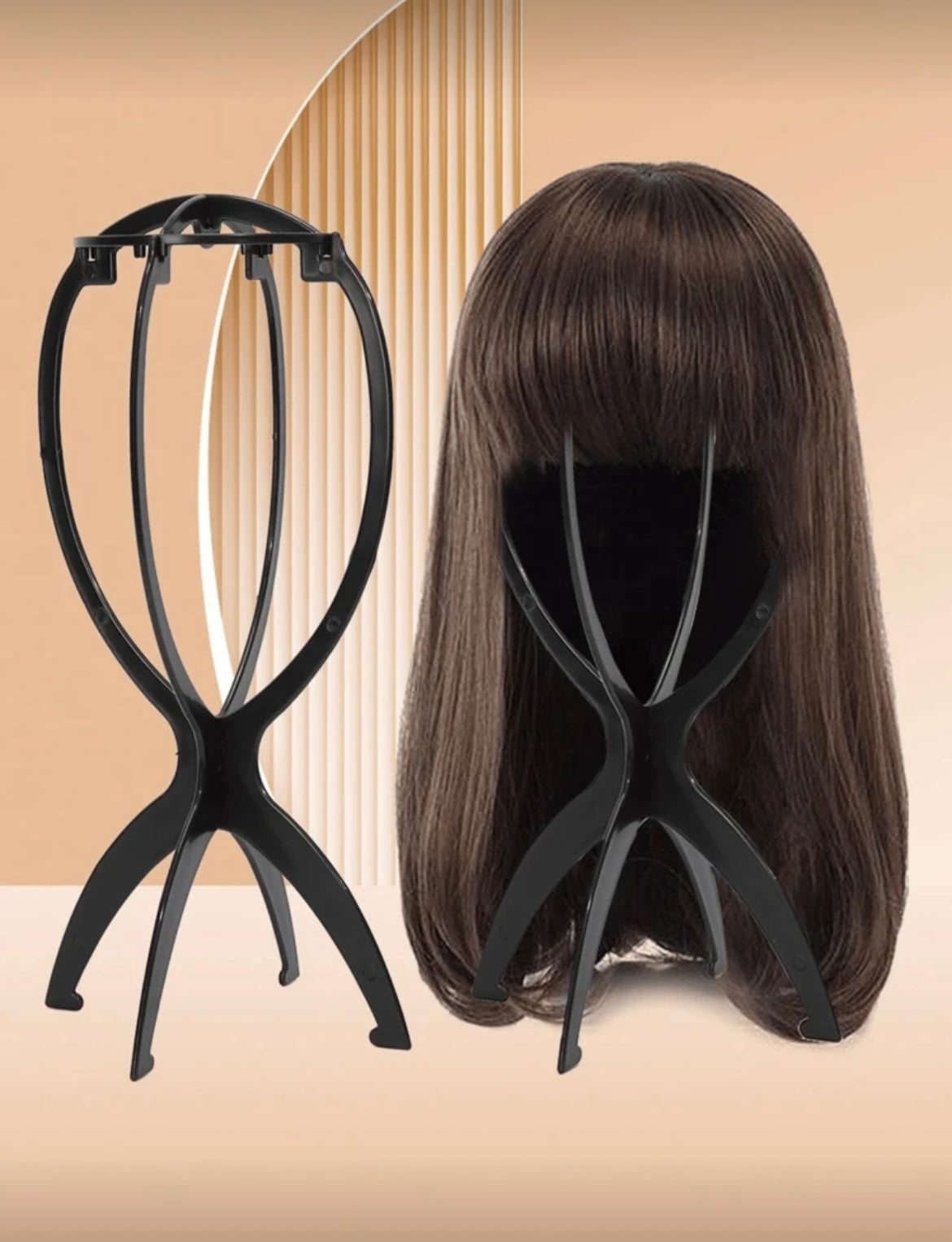 2PCS Wig Stand Portable Wig Stand Collapsible Wig Holder Wig
