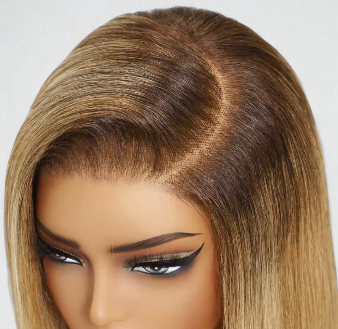 Ombre Blonde Straight Bob Wig 7x5 Pre Cut Pre Bleached Glueless Wig Human Hair Bob Wigs
