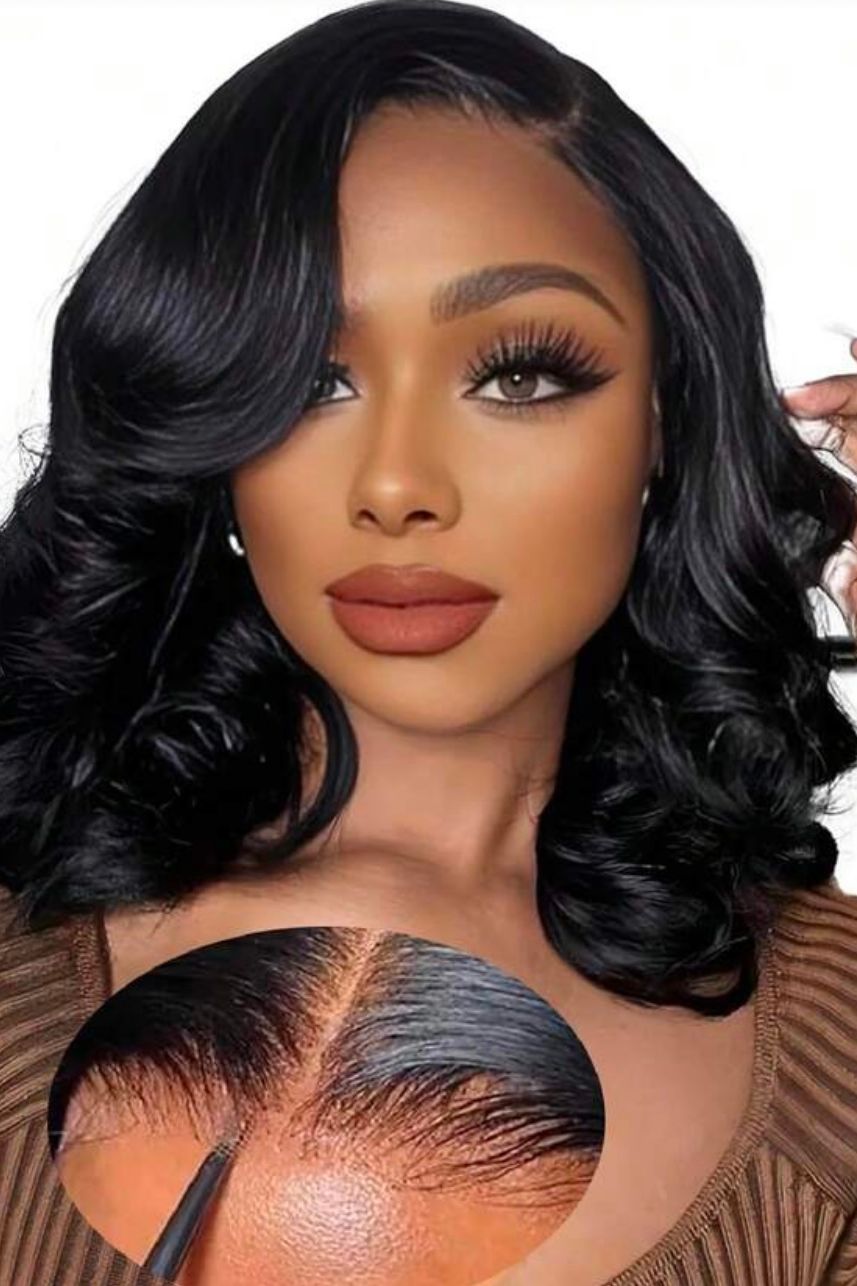 Glueless Bob Wig Human Hair Lace Front Body Wave Short Wigs For Women