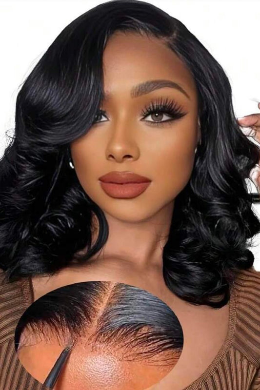 Glueless Bob Wig Human Hair Lace Front Body Wave Short Wigs For Women
