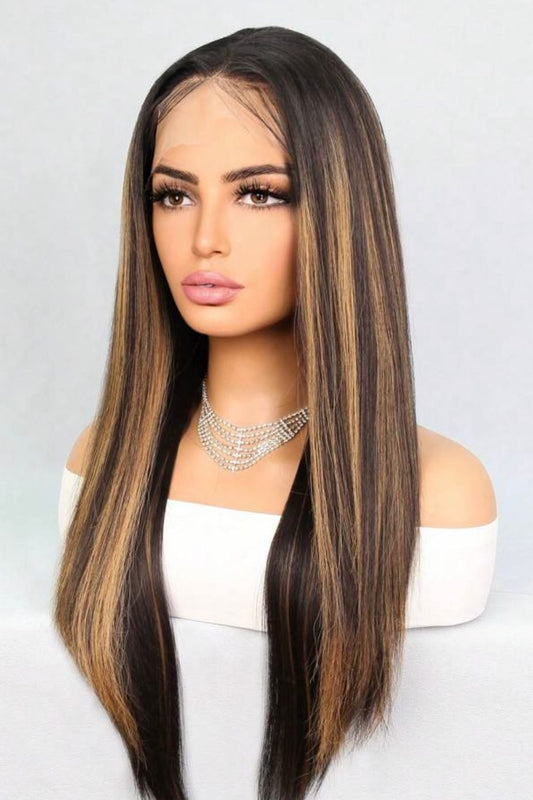 Long Straight With Baby Hair Heat Resistant Fiber Synthetic Hair for Daily Used