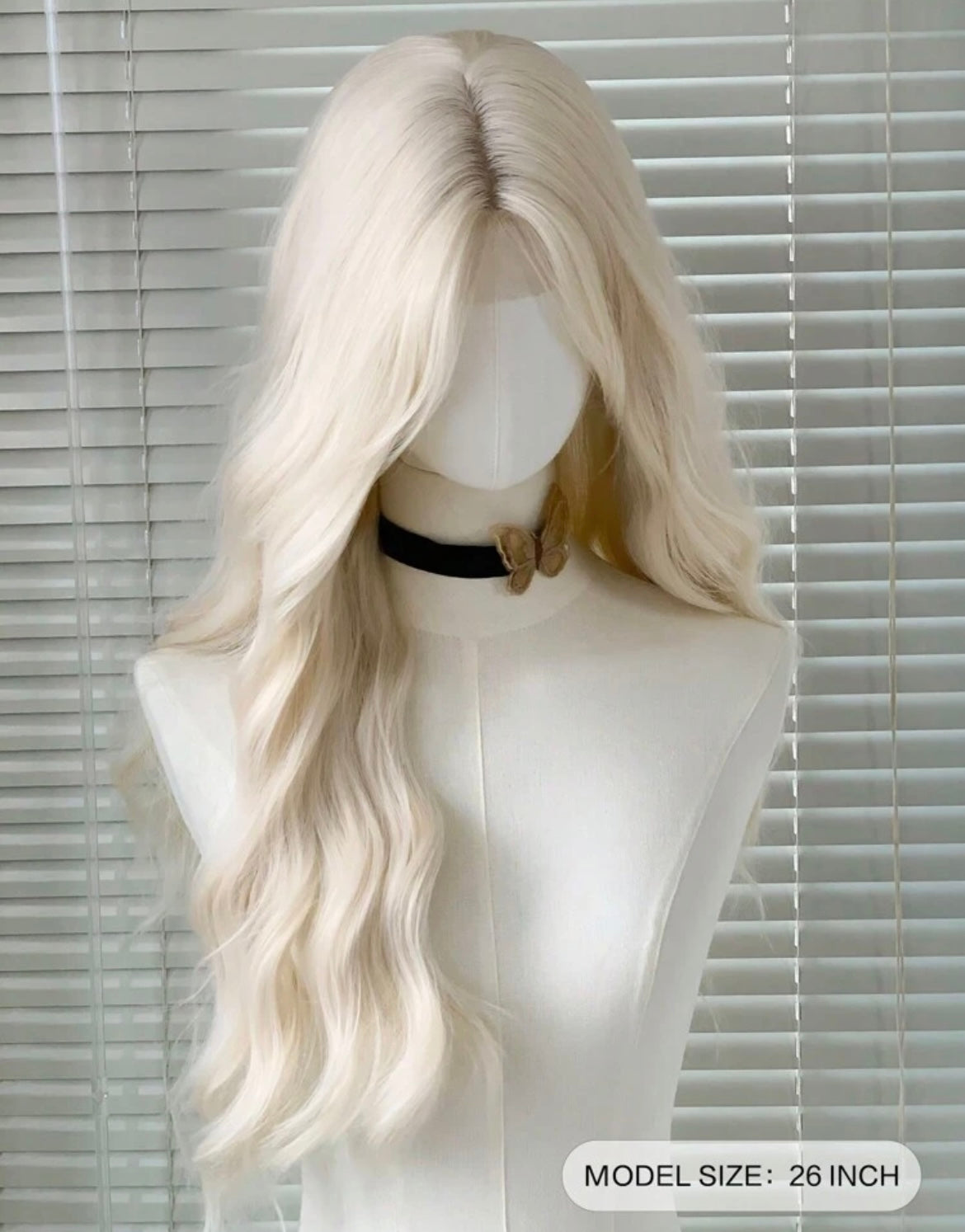 Long Blonde Wig with Natural Waves – Platinum Blonde Lace Front Wig for Women, Heat Resistant Cosplay & Fashion Hair