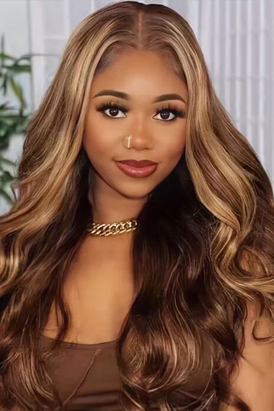Glueless Wigs Human Hair 1B/30 Highlight Wig Body Wave Human Hair Wigs For Women