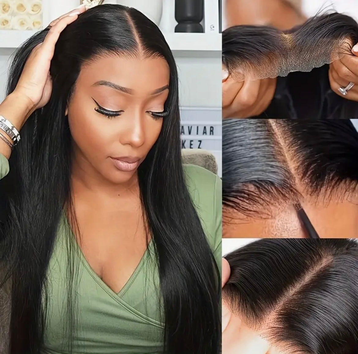 Straight Human Hair Lace Frontal Wigs Brazilian Human Wig