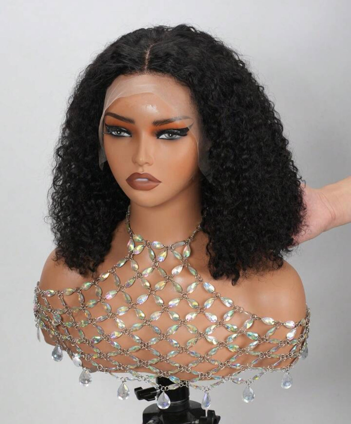 Full Lace Bob Curl Short Natural Curls with Deep Side Part