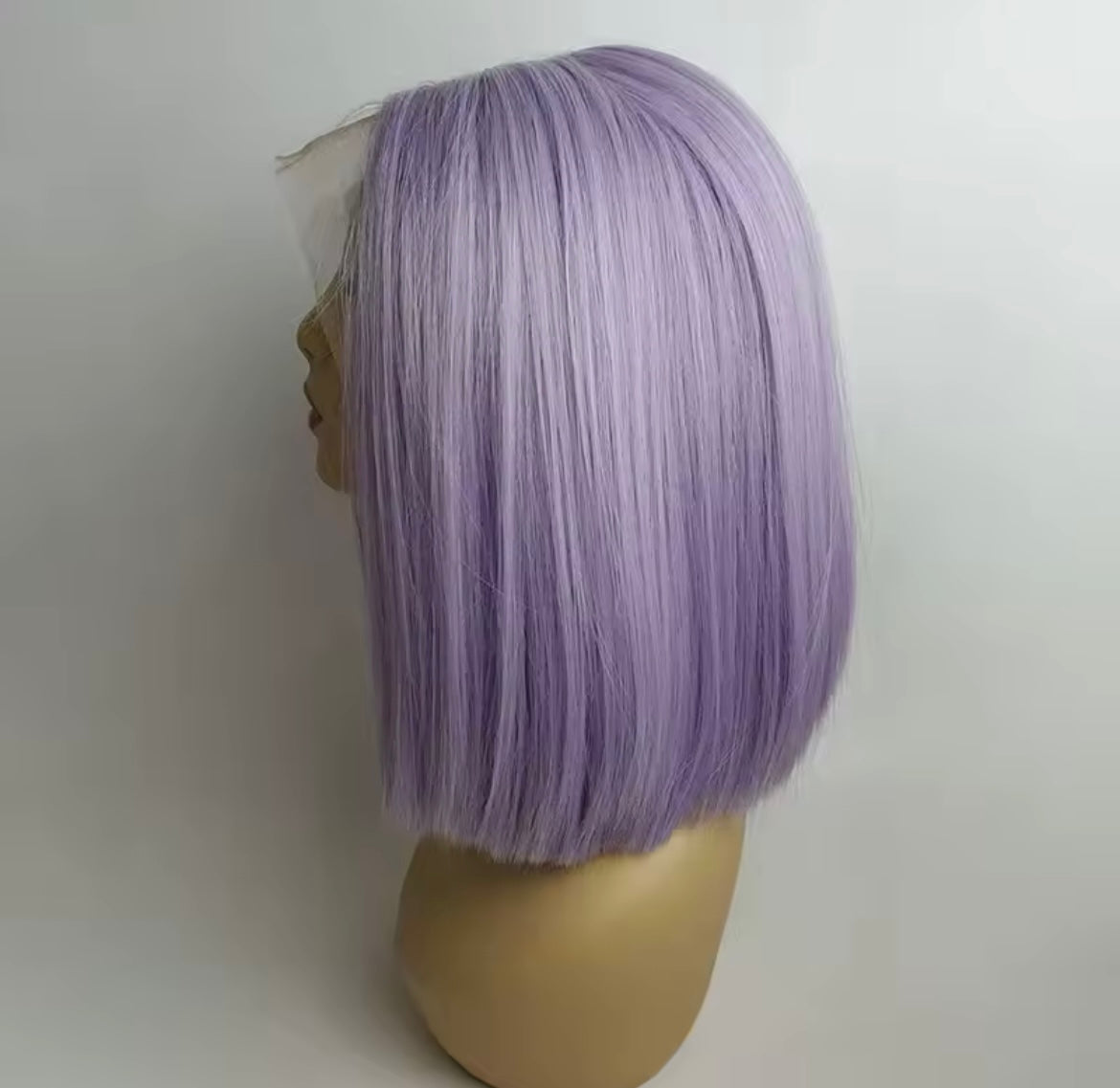 Purple Color Bob Wig Human Hair Straight Lace Frontal Wig Lace Front Pre Plucked Short Bob Wigs