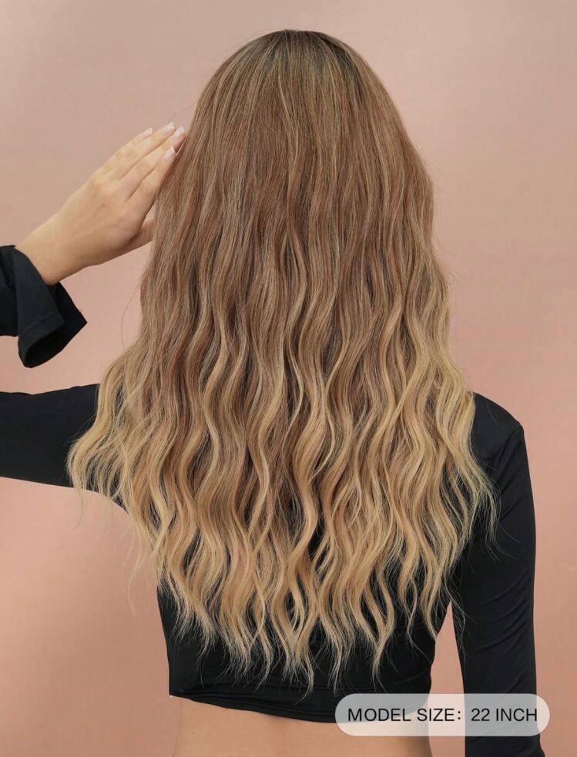 Ombre Brown Wig With Bangs Long Wavy Brown Mixed Blonde Wig With Dark Roots Daily Party Use