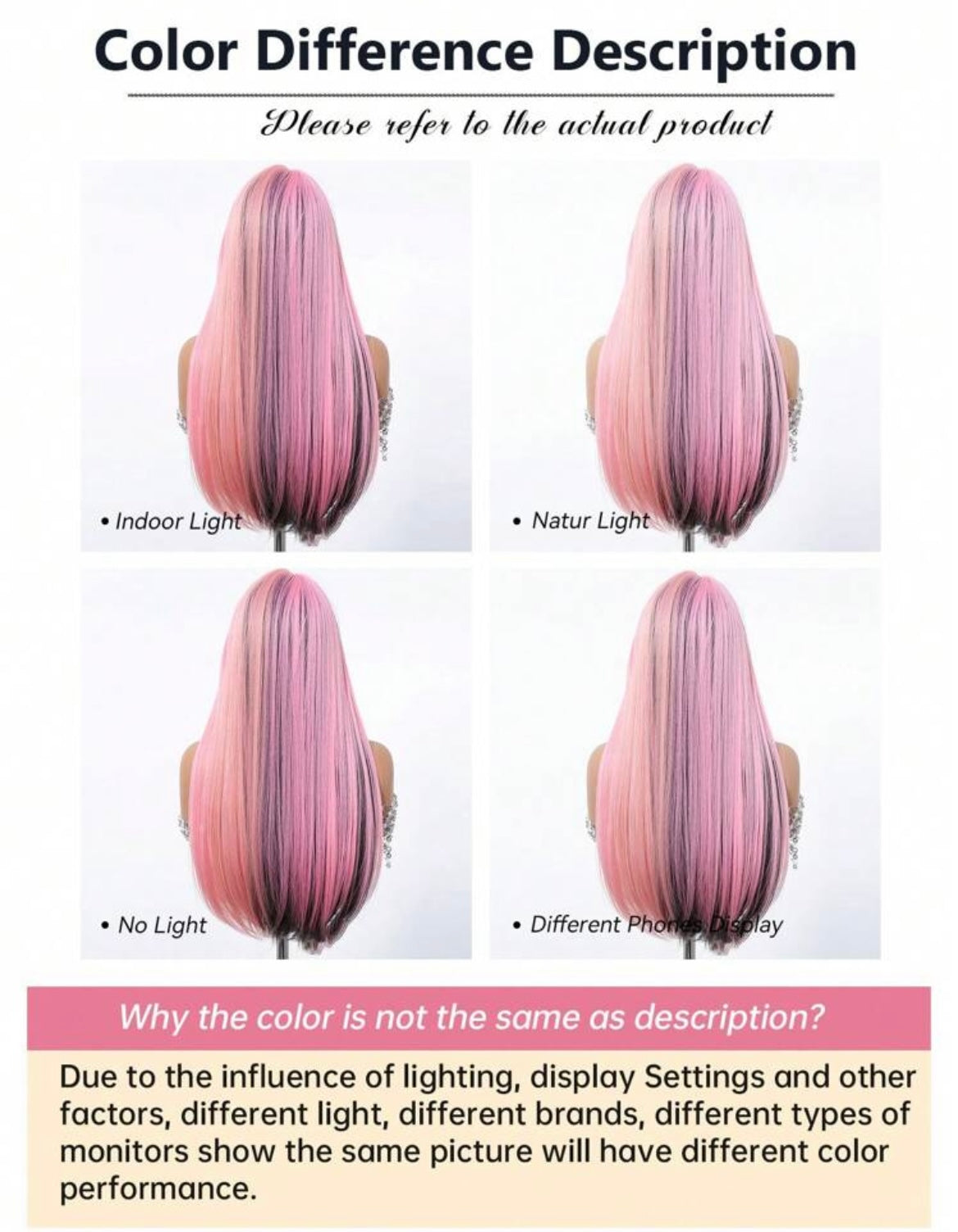 Ombre Black Pink Wig With Bangs Long Straight Wig For Women Natural Synthetic Daily Cosplay Party