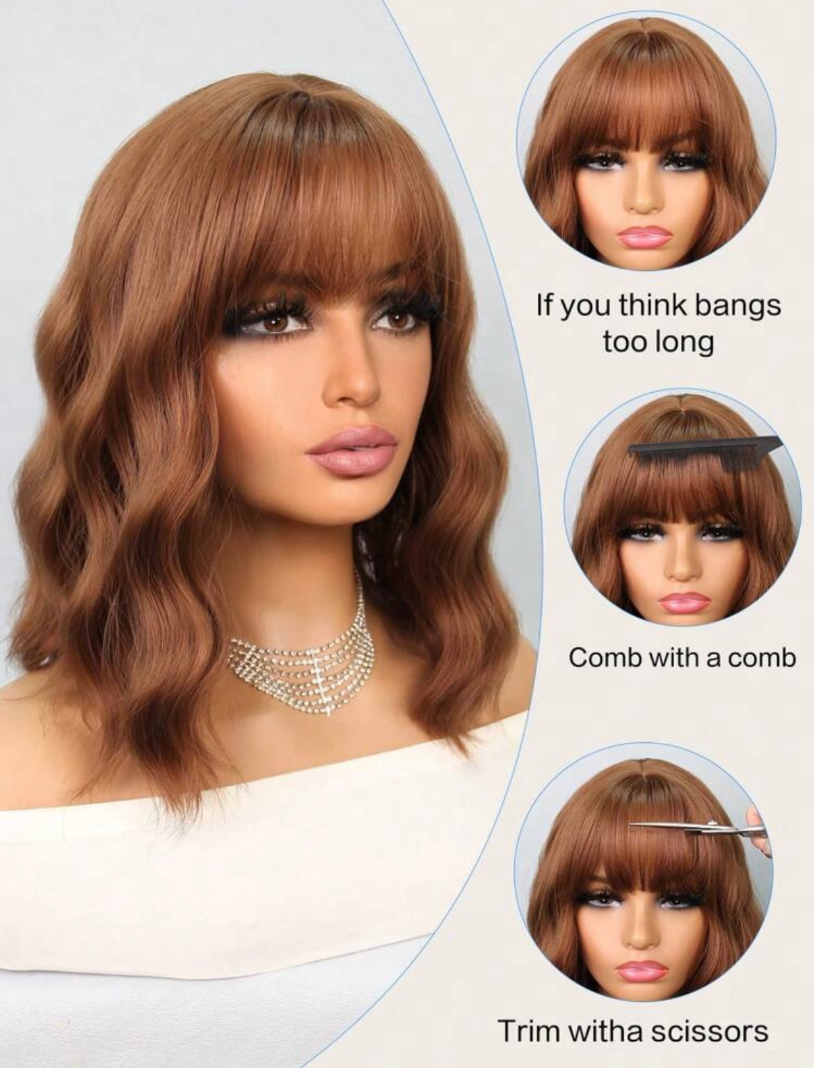 Synthetic Heat Resistant Wigs Short Wave Curly Full Machine Made Daily Party Use For Women Natural Looking