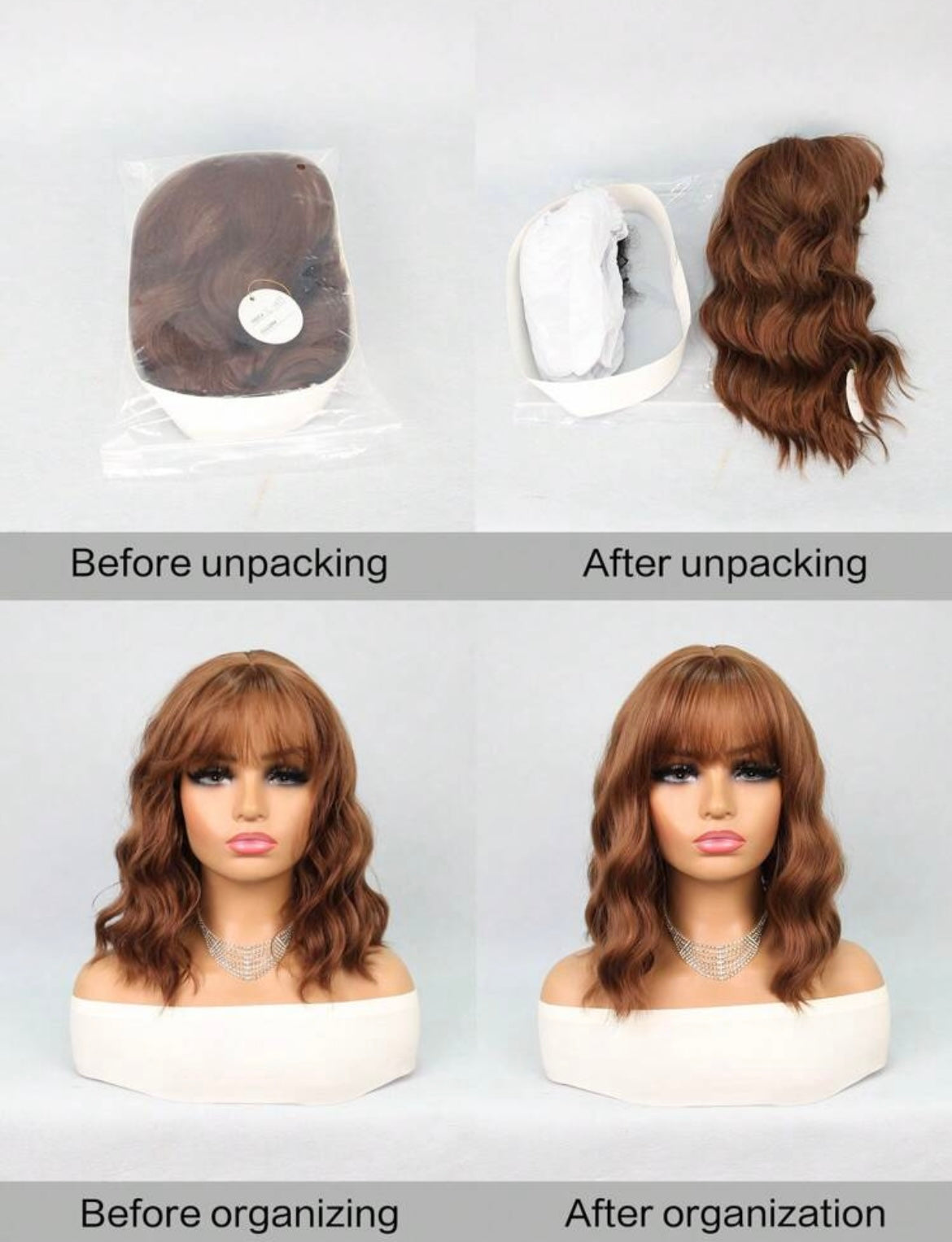 Synthetic Heat Resistant Wigs Short Wave Curly Full Machine Made Daily Party Use For Women Natural Looking