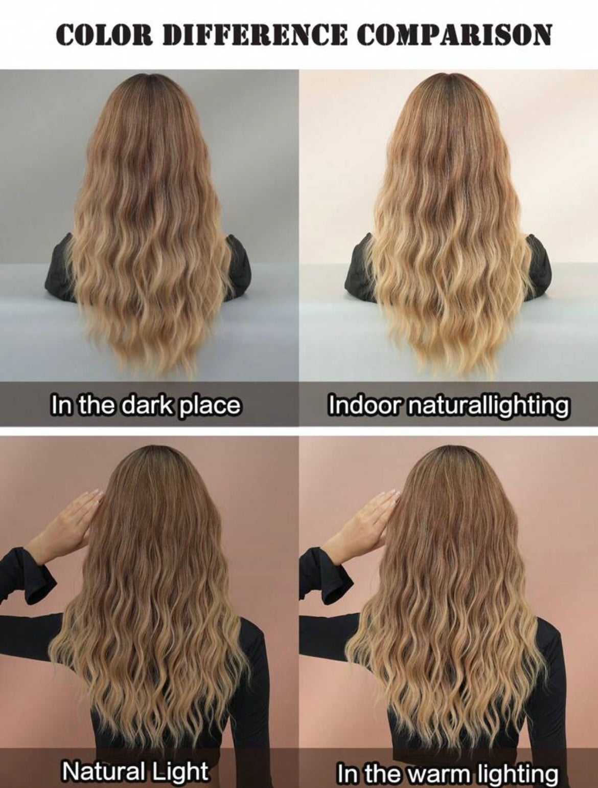 Ombre Brown Wig With Bangs Long Wavy Brown Mixed Blonde Wig With Dark Roots Daily Party Use