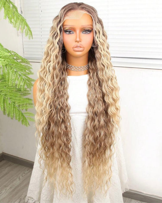 Synthetic Lace Front Wig Extra Long Curly Hair 34 Inches High Quality Wig Natural - Labelle Boutique Hair