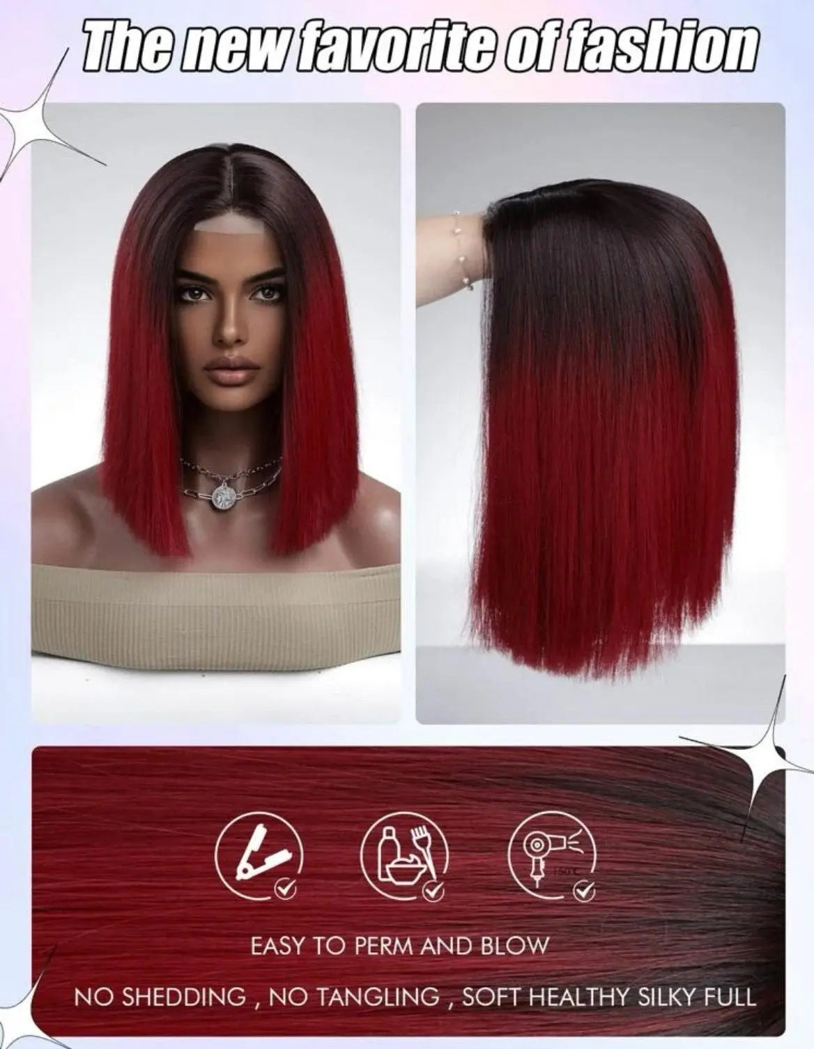 Short Lace Front Wig Bob Straight Synthetic Lace Front Wigs - Labelle Boutique Hair