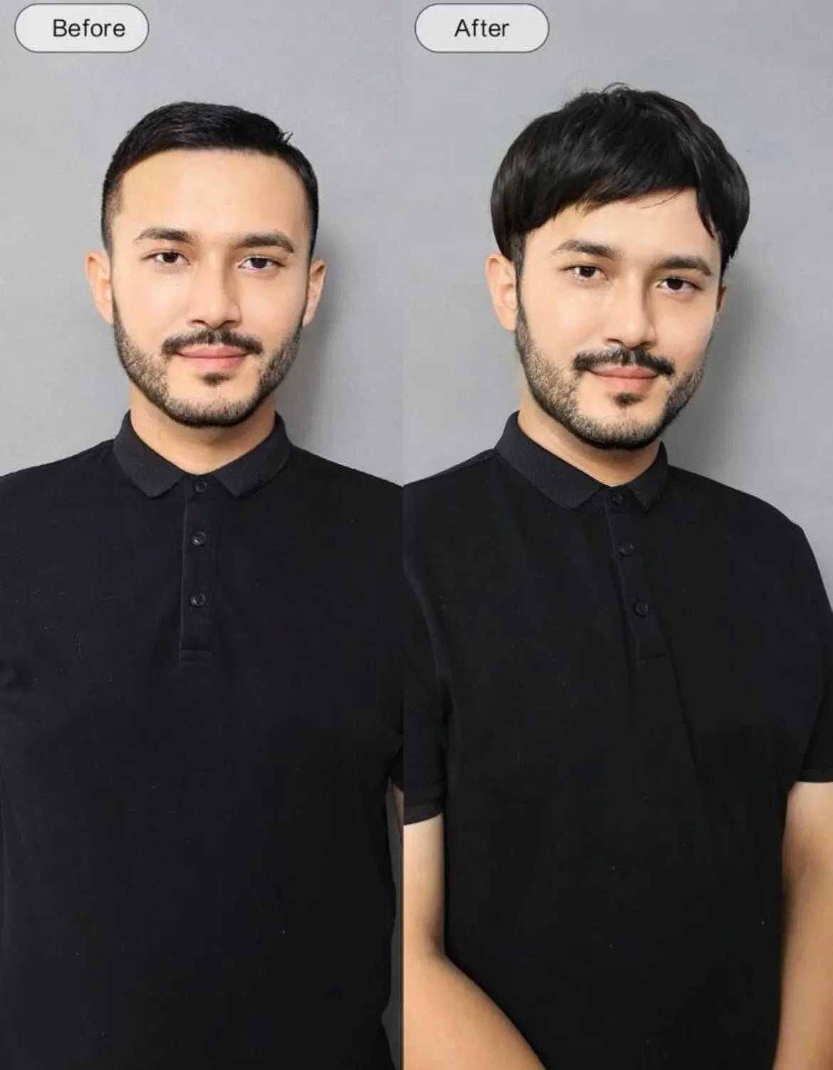 Men Short Straight Synthetic Hair Topper - Labelle Boutique Hair