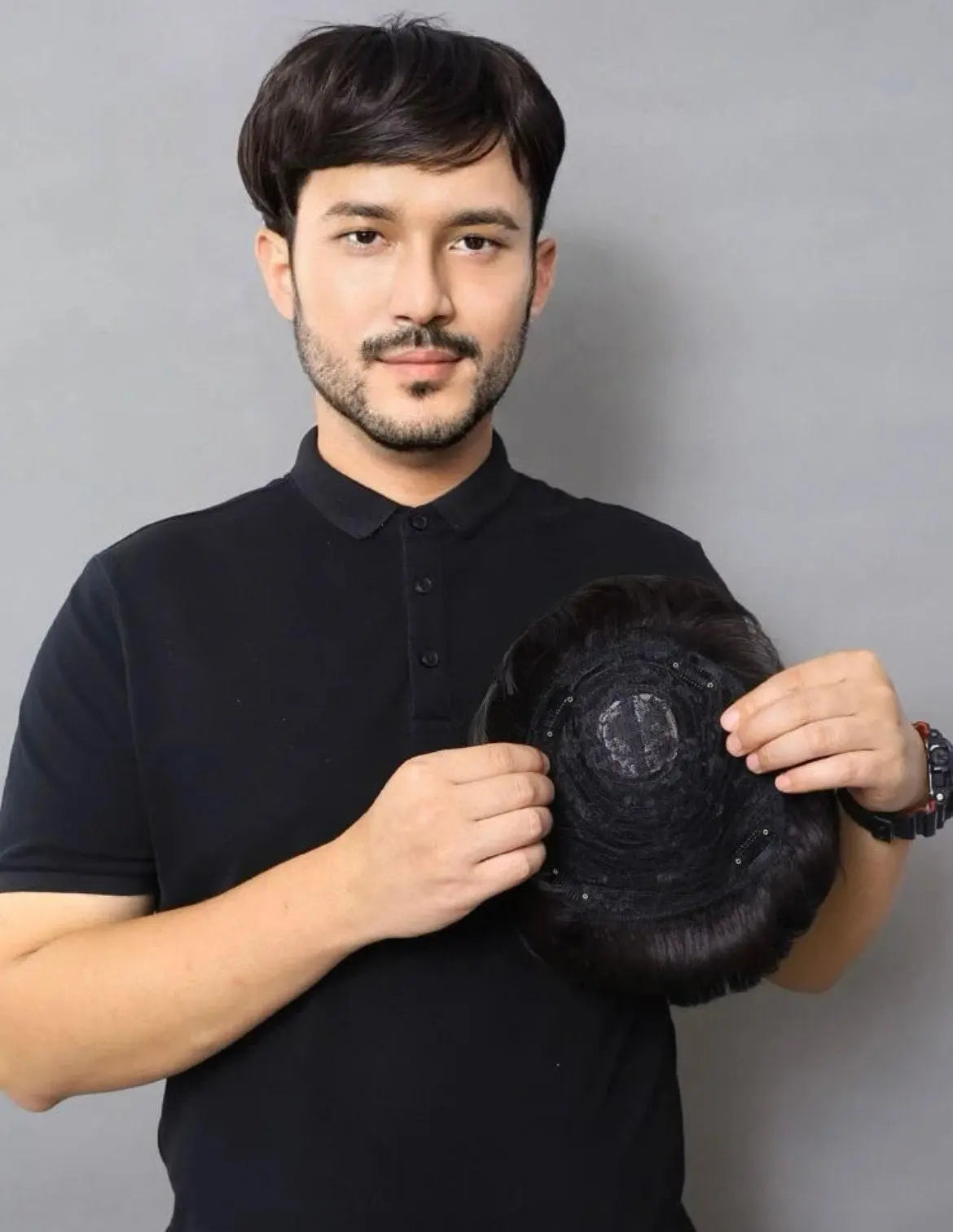 Men Short Straight Synthetic Hair Topper - Labelle Boutique Hair